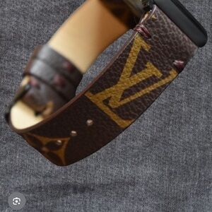 Brown and Gold Monogram Leather Strap